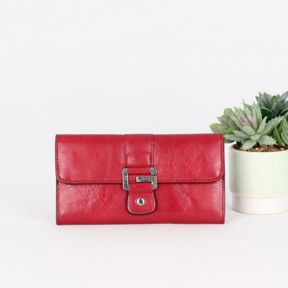 Guess Y2K Cherry Red Leather Trifold Wallet - Picture 1 of 5